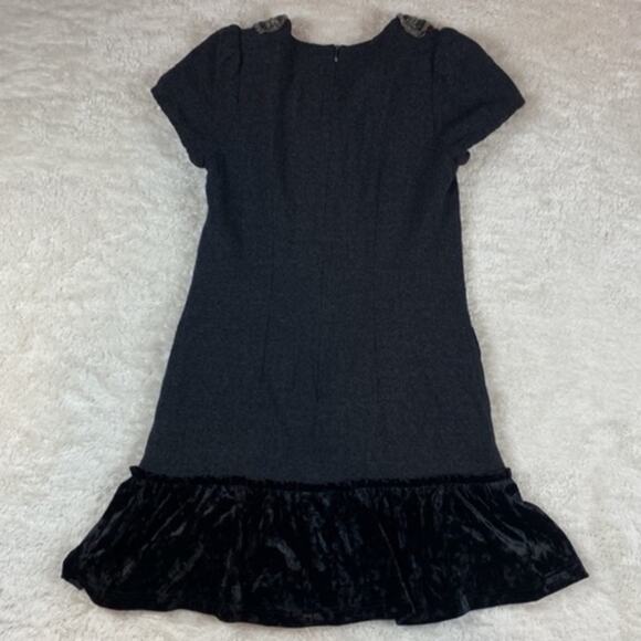 Gracieux Couleur Bead embellished velvet ruffle drop waist dress, size small - Picture 4 of 12